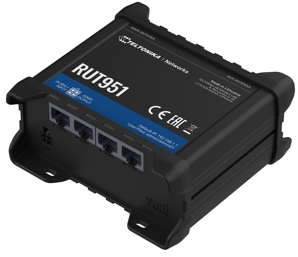 RUT951 4G router LTE,POE,PSU (Europe, the Middle East, Africa, Korea, Thailand) + SDK