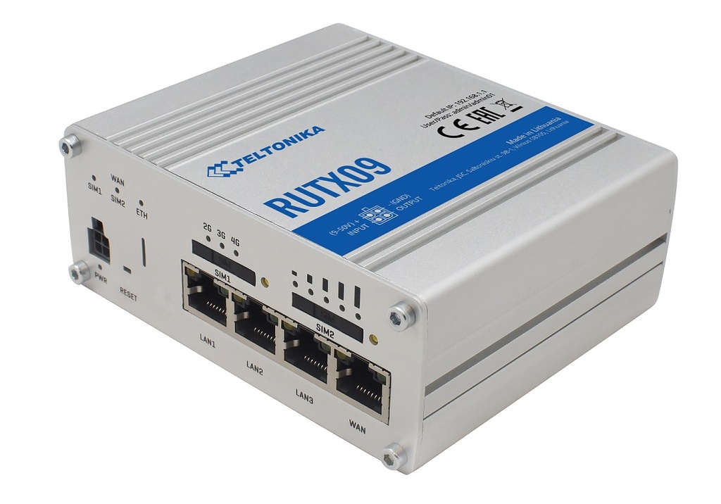 RUTX09 LTE + ETH 4G router (Europe, the Middle East, Africa, Australia, APAC, Brazil, Malaysia) + SDK
