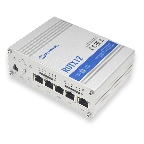 [RUTX12] RUTX12 Dual 4G router (Europe, the Middle East, Africa, Australia, APAC, Brazil, Malaysia)