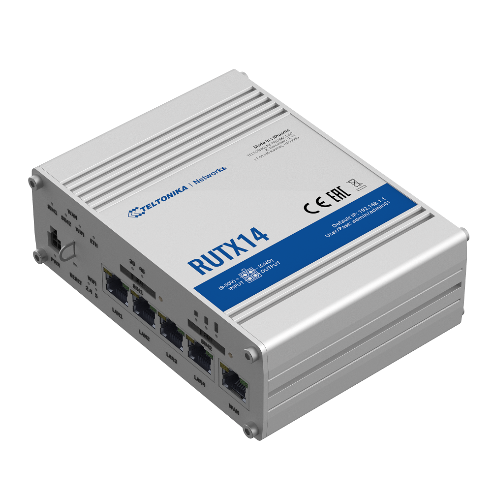 [RUTX14] RUTX14 4G router (Europe, the Middle East, Australia, Africa, APAC, Brazil) + SDK