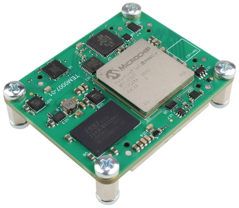 Microchip PolarFire® SoC FPGA 250T-FE, 1 GByte LPDDR4 SDRAM, 4 x 5 cm (TEM0007-01-CHE11-A)