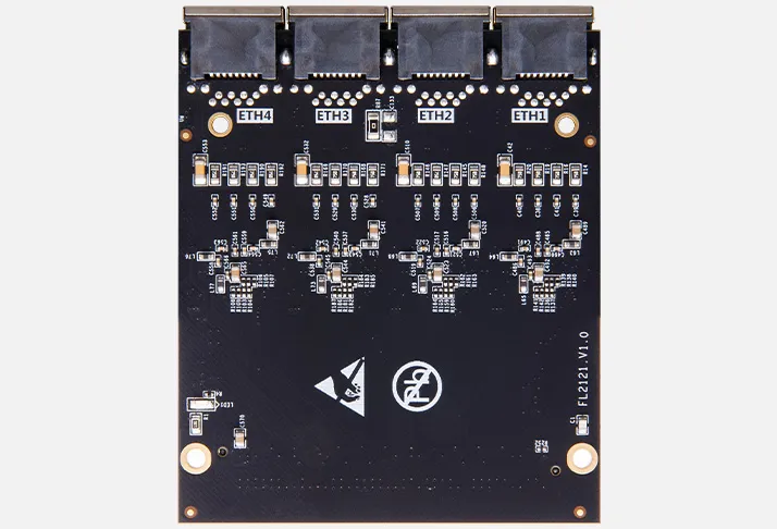 FL2121 4-channel PHY Gigabit Ethernet port module LPC FMC Card
